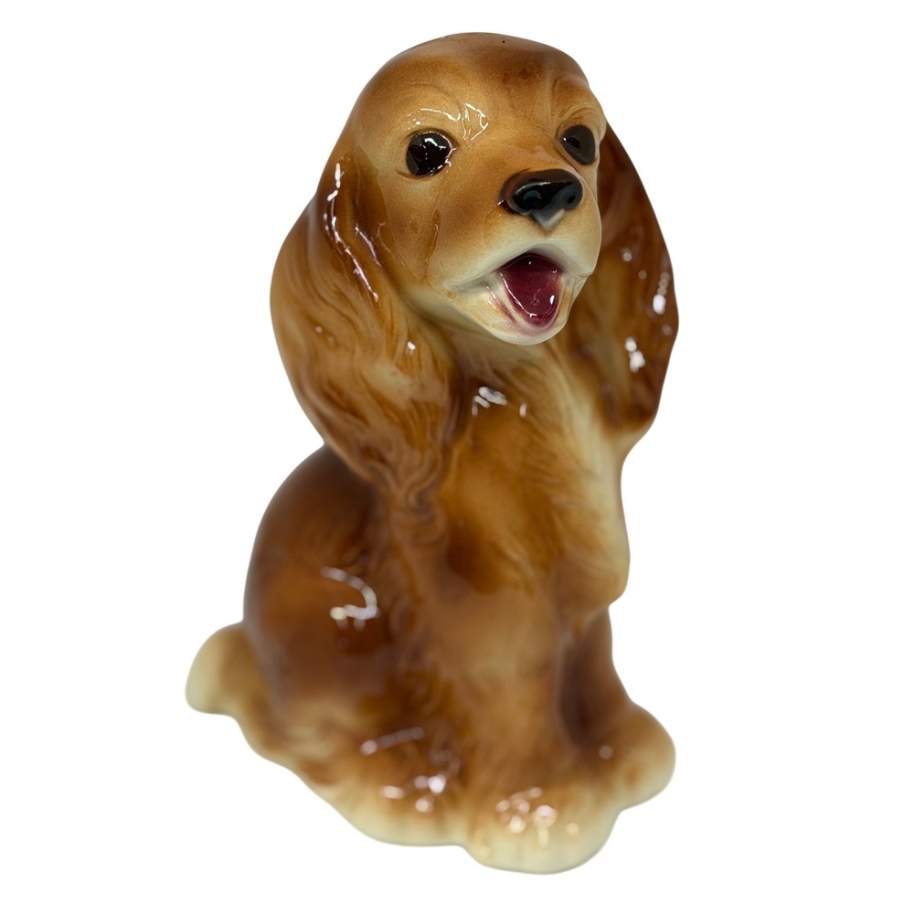 VTG Royal Cocker Spaniel Figurine Ceramic Dog Statue Glossy Animal‎ Decor MCM
